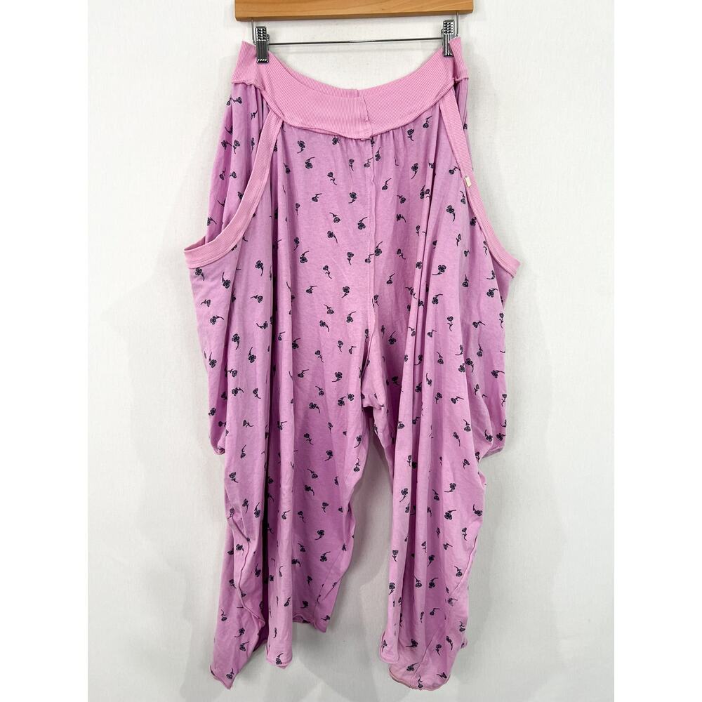 Free People Lavender Patterned Wide Leg Jumpsuit